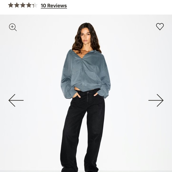 Skims Oversized Boyfriend Zip Up Hoodie- Large- Zircon - Picture 3 of 9